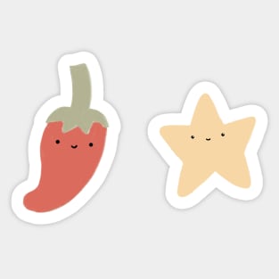 Cute chilli and star Sticker